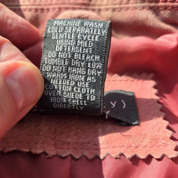 Pink Suede Leather Jacket with Nice Detail size M - Picture 14 of 14